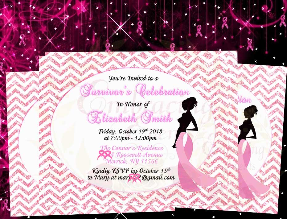 Breast Cancer Survivor Invitations - Digital File