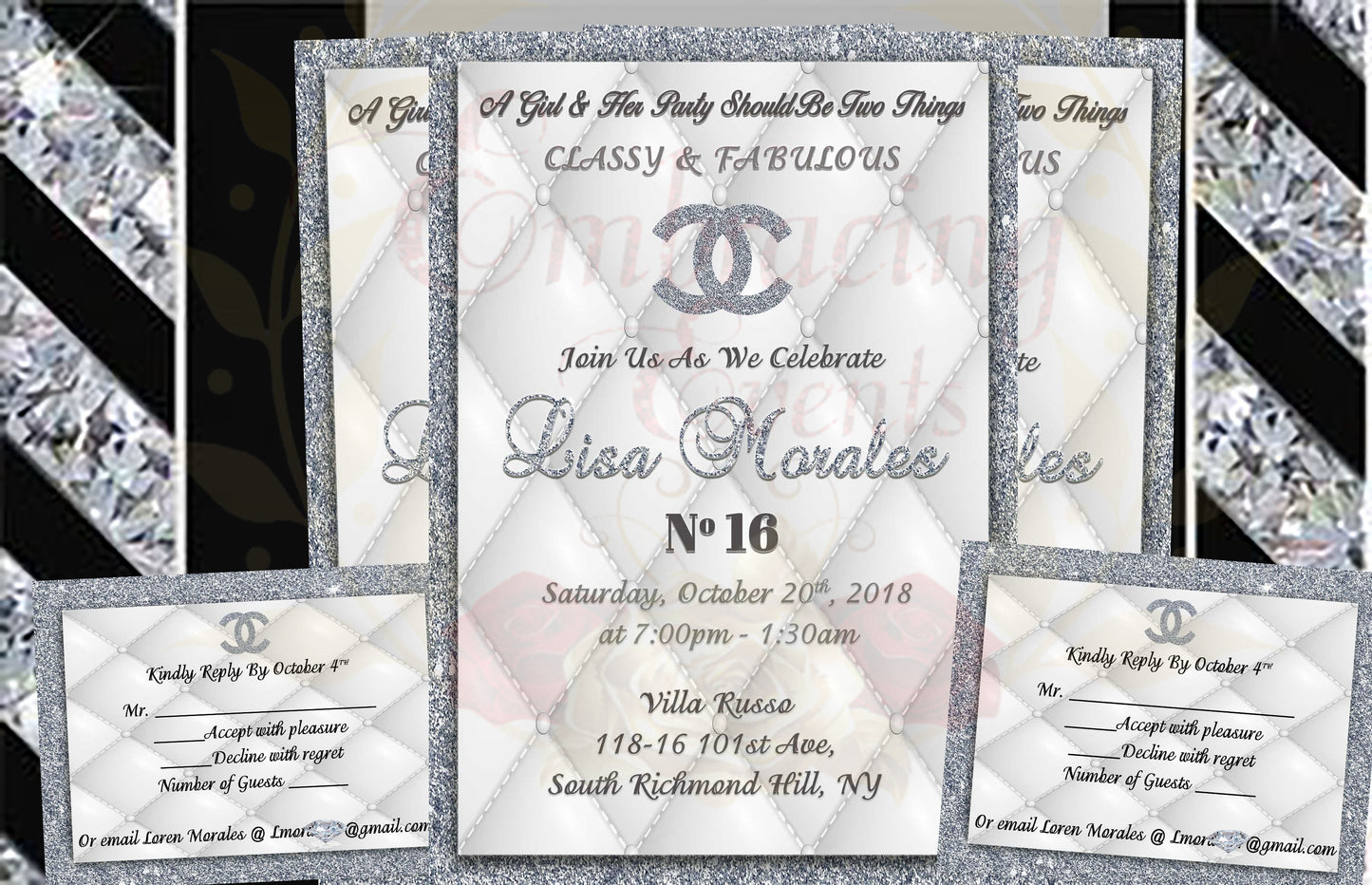 Chanel Inspired Invitation Set